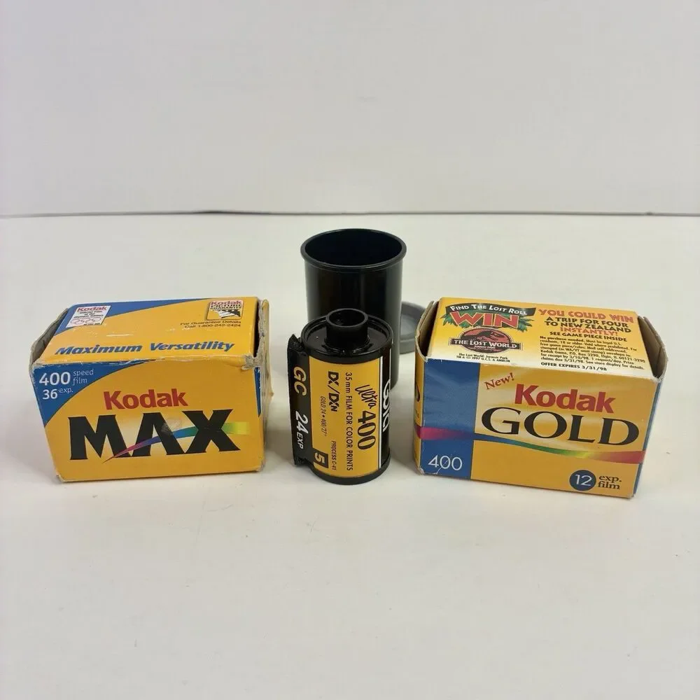 Lot of 3 KODAK Max 400 35mm Color Film 24 Exposures, Expired 1999/2001